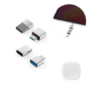 97090 MINSKY. Set de 2 adaptadores USB-A / USB-C de aluminio