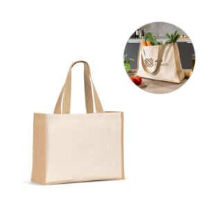 92538 HELSINQUE. Bolsa de lona (320 g/m²) y laterales en yute laminado (350 g/m²)