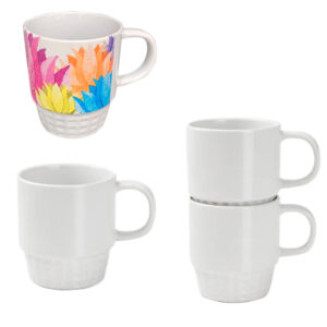 PLCKD01 Taza de cerámica 10 onz. apilable